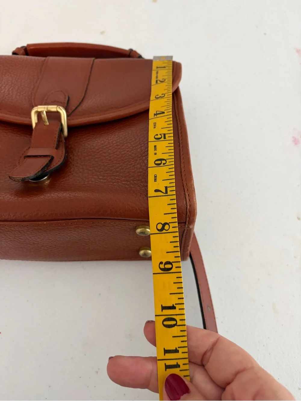 Vintage Liz Claiborne Rust Brown Leather Top-Handle Satchel